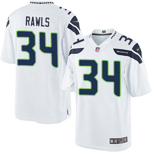 Men's Limited Thomas Rawls Nike Jersey White Road - #34 NFL Seattle Seahawks